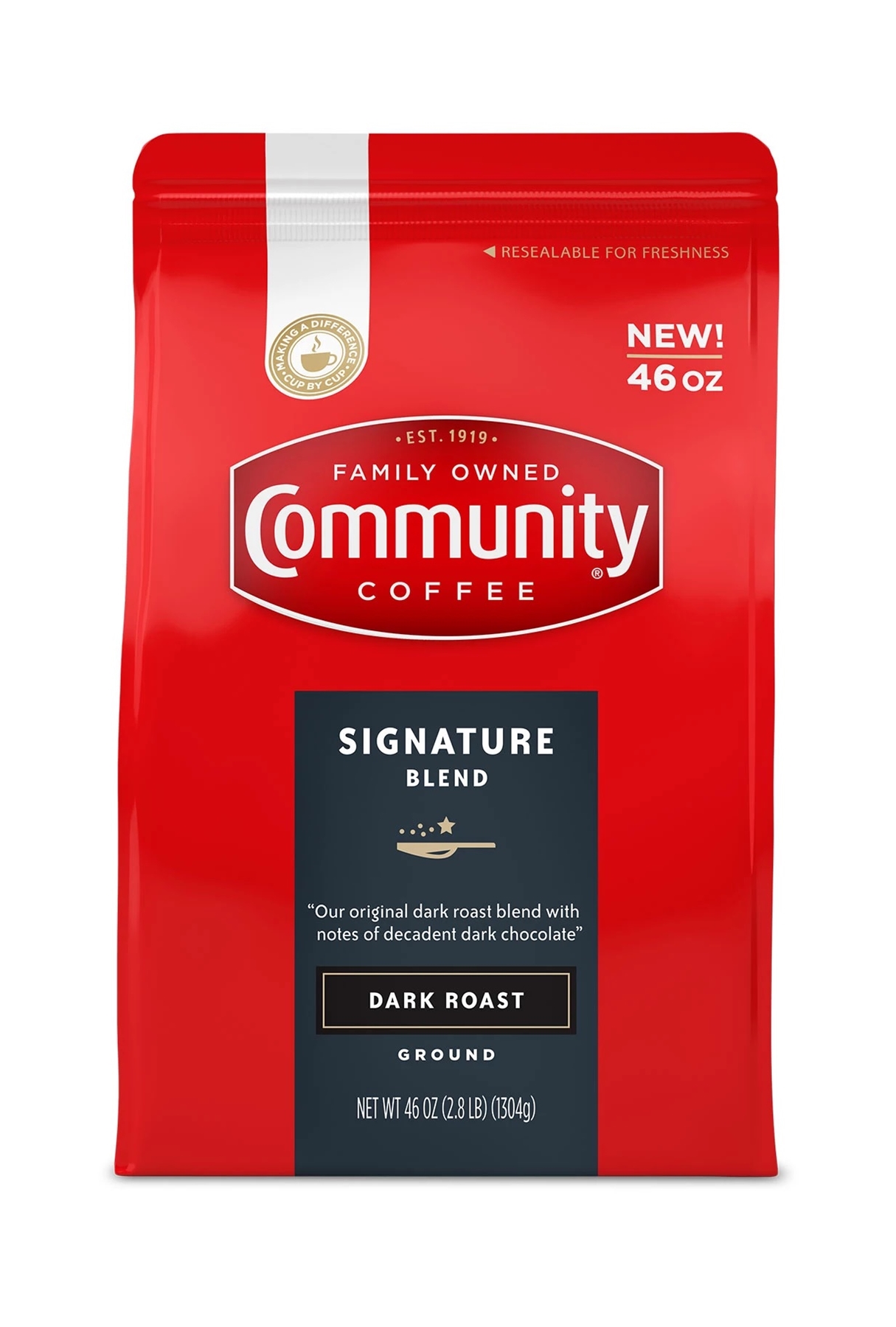 (image for) Community Coffee, Dark Roast, Ground (46 oz. bag)